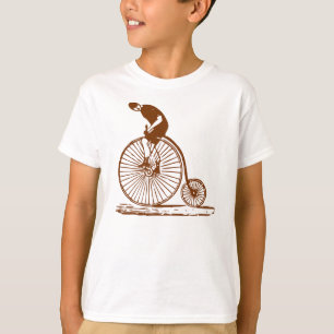 Mann auf einem Hochrad - Braun T-Shirt