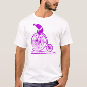 Mann auf einem Hochrad - Lila T-Shirt