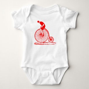 Mann auf einem Hochrad - Rot Baby Strampler