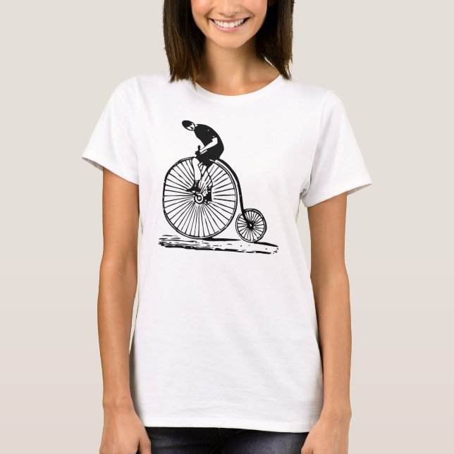 Mann auf einem Penny Farthing - Schwarz T-Shirt (Vorderseite)
