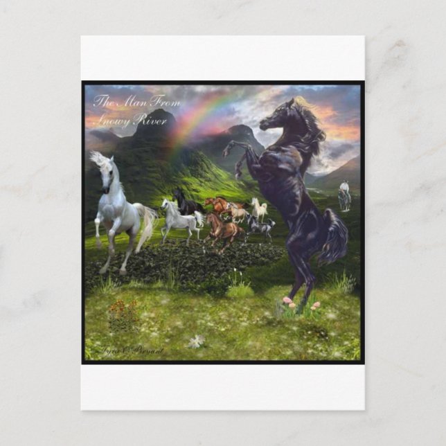 Mann aus dem Snowy River Postkarte (Vorderseite)