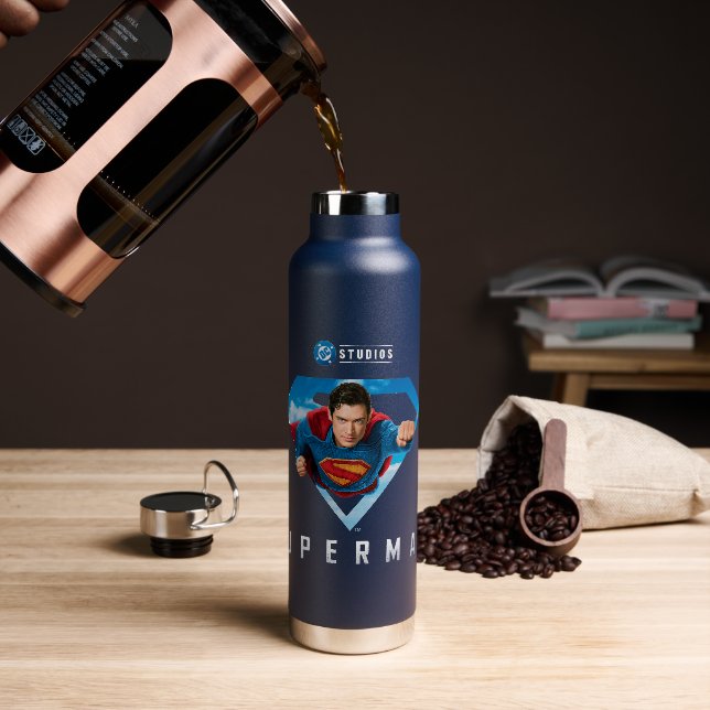 Mann aus Stahl im Flug Trinkflasche (Kaffee)