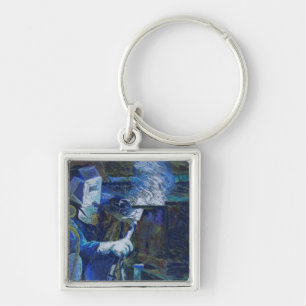 Mann bei der Arbeit Schlüsselanhänger