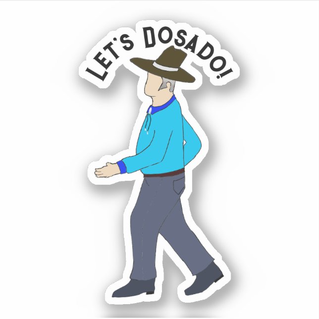 Mann beim Square Dance Aufkleber (Vorderseite)