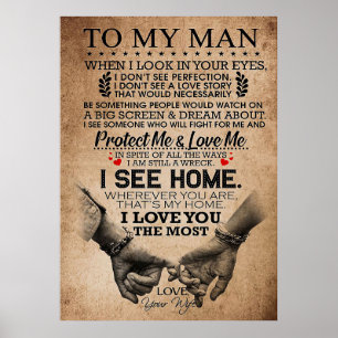 Mann beschütze mich und Liebe Poster