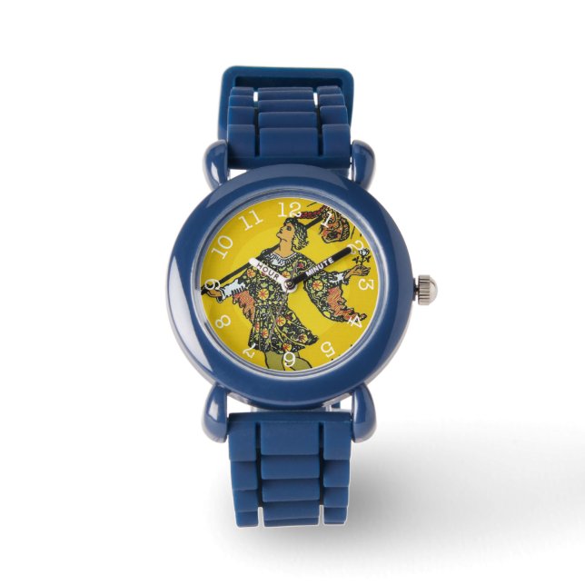 Mann - Blende mit schwarzen Zahlen beobachten Armbanduhr (Vorderseite)