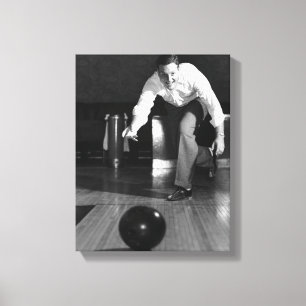Mann-Bowling Leinwanddruck