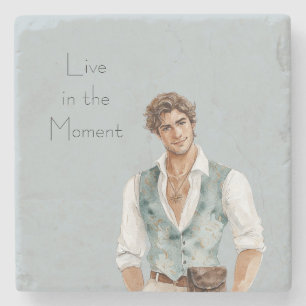 Mann Braunes Haar Steinuntersetzer