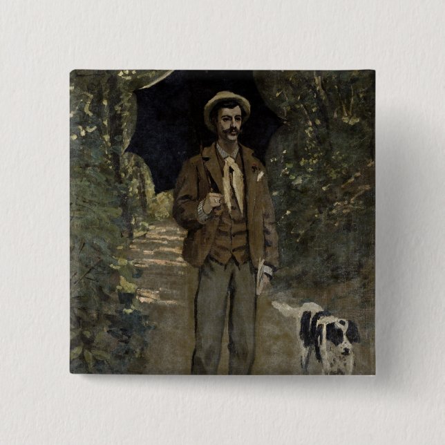 Mann Claude Monets | mit einem Regenschirm, Button (Vorderseite)
