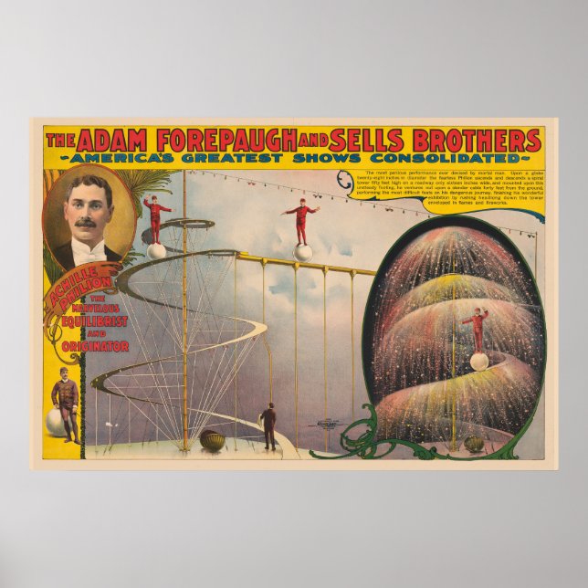 Mann Darstellend auf ausgesetztem Kabel- und Spira Poster (Vorne)