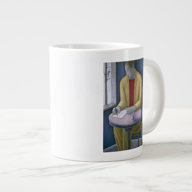 Mann, der 2004 schreibt Jumbo-Tasse (Vorderseite Rechts)