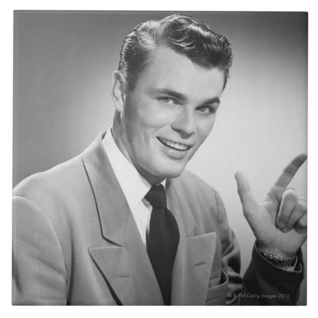 Mann, der 2 zeigt fliese (Vorderseite)