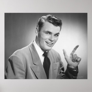 Mann, der 2 zeigt poster