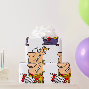 Mann, der Akkordeon spielt Geschenkpapier