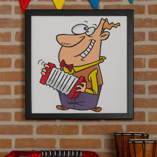 Mann, der Akkordeon spielt Poster