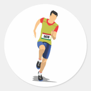 Mann, der Athletics Stickers läuft
