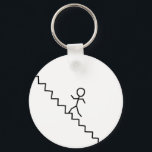 Mann, der die Treppe hinaufgeht, Schlüsselanhänger<br><div class="desc">Schwarze Hand gezogen Stock Mann Linie zeichnend,  die eine Treppe hinauf Schlüsselanhänger</div>