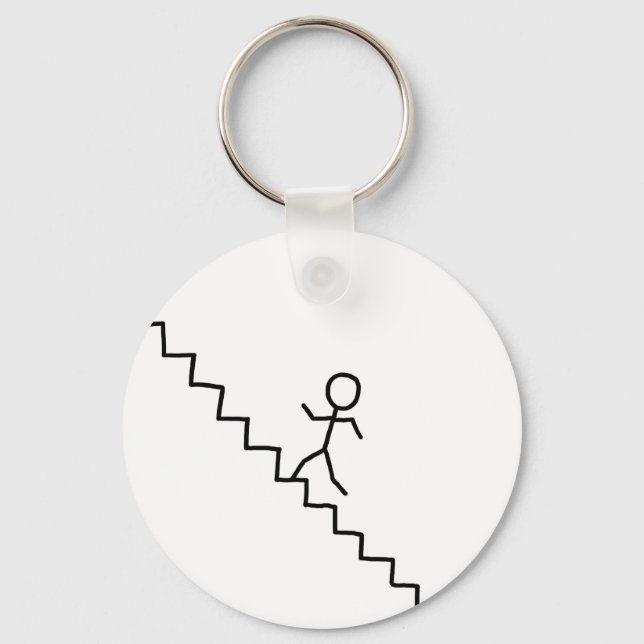 Mann, der die Treppe hinaufgeht, Schlüsselanhänger (Vorderseite)