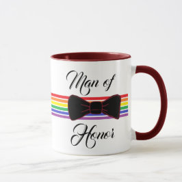 Mann der Ehre Burgundy Bow Krawatte Kaffee Tasse
