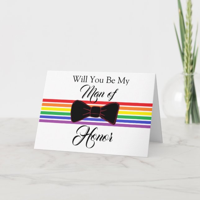 Mann der Ehre Vorschlag Hochzeitskarte Karte (Vorderseite)
