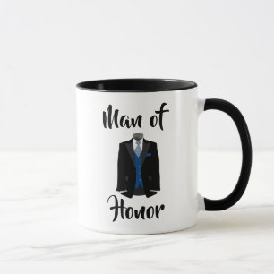 Mann der Ehrenblauen Tuxedo Hochzeitskaffee-Tasse Tasse