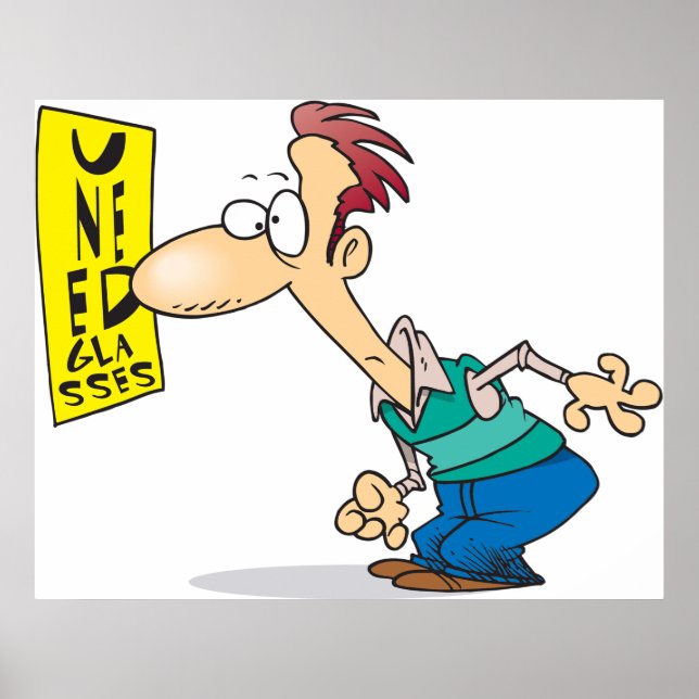 Mann, der eine Augenkarte liest Poster (Vorne)