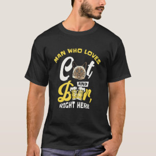 Mann der Katze und Bier liebt Bier trinkender Vate T-Shirt