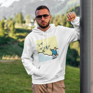 Mann, der mit Flügeln auf Geld zeigt Hoodie