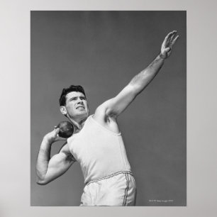 Mann, der Shotput wirft Poster