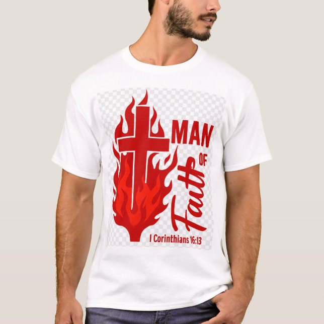 Mann des Glaubens rot T-Shirt (Vorderseite)