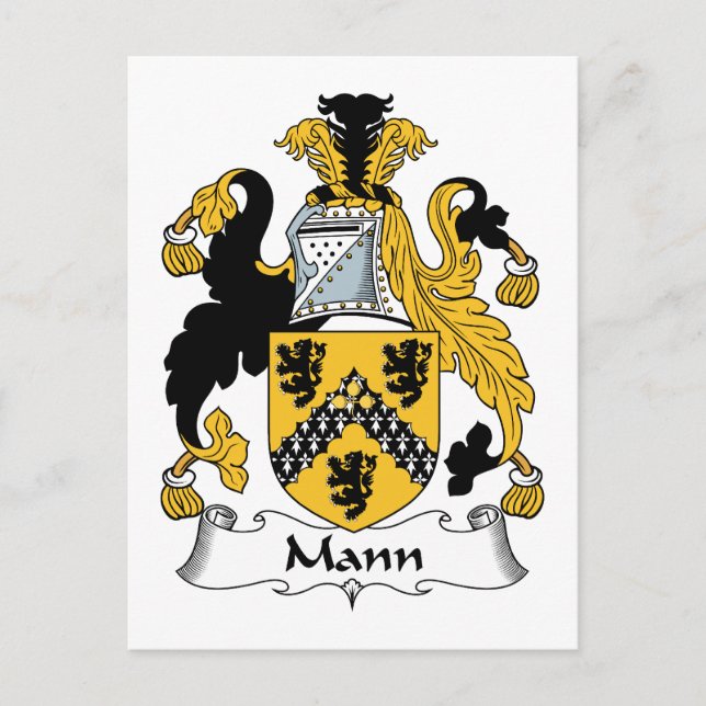 Mann Familienwappen Postkarte (Vorderseite)