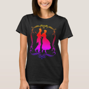 Mann Frau formale Kleidung Silhouette Regenbogen T-Shirt