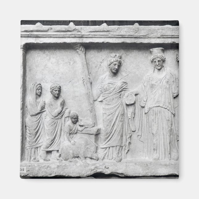 Mann, Frau und Kind vor dem Altar Magnet (Vorne)