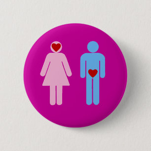Mann-Frauen-Liebe-Spaß-T-Shirt Button