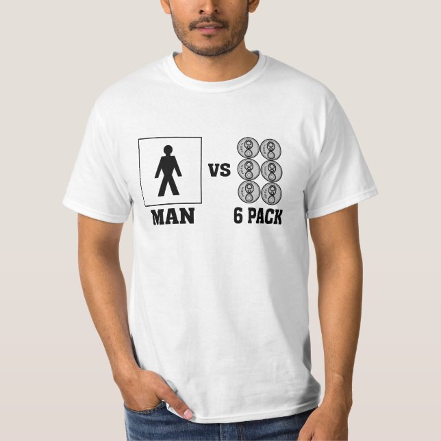 Mann GEGEN 6Pack T-Shirt (Vorderseite)