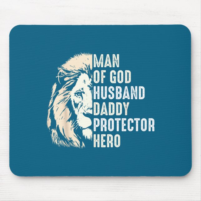 Mann Gott Ehemann Daddy Beschützer Grafik Kunst Mousepad (Vorne)