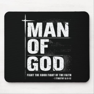 Mann Gottes Christlicher Vater Bibelvers Timothy 6 Mousepad