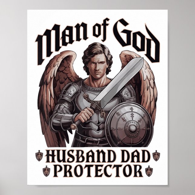 Mann Gottes Ehemann Papa Christlich Jesus gesegnet Poster (Vorne)