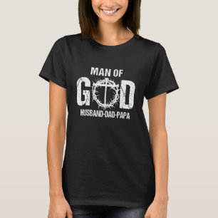 Mann Gottes Ehemann Vater Papa Christliches Kreuz T-Shirt