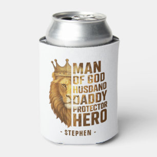 Mann Gottes Löwenkronendesign - Mann, Papa Dosenkühler