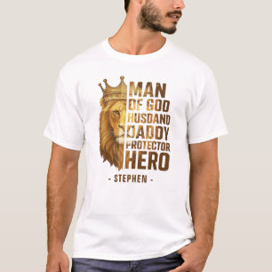 Mann Gottes Löwenkronendesign - Mann, Papa T-Shirt