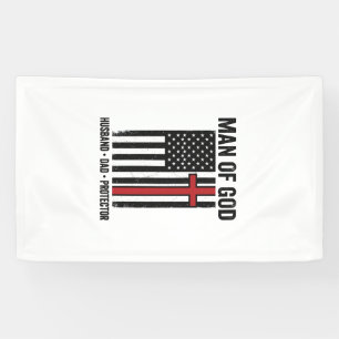 Mann Gottes Patriotisches Kreuz Christliches T-Shi Banner