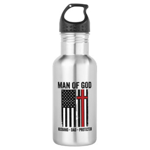 Mann Gottes Patriotisches Kreuz Christliches T-Shi Edelstahlflasche