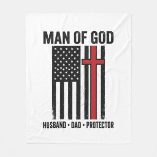 Mann Gottes Patriotisches Kreuz Christliches T-Shi Fleecedecke