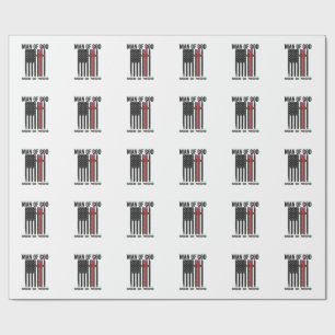 Mann Gottes Patriotisches Kreuz Christliches T-Shi Geschenkpapier