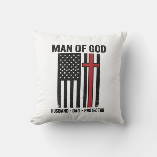 Mann Gottes Patriotisches Kreuz Christliches T-Shi Kissen