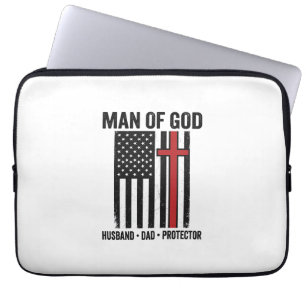 Mann Gottes Patriotisches Kreuz Christliches T-Shi Laptopschutzhülle