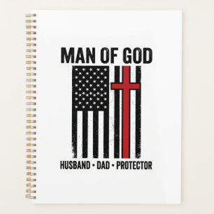 Mann Gottes Patriotisches Kreuz Christliches T-Shi Planer