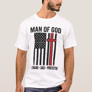Mann Gottes Patriotisches Kreuz Christliches T-Shi T-Shirt