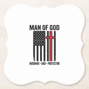 Mann Gottes Patriotisches Kreuz Christliches T-Shi Untersetzer